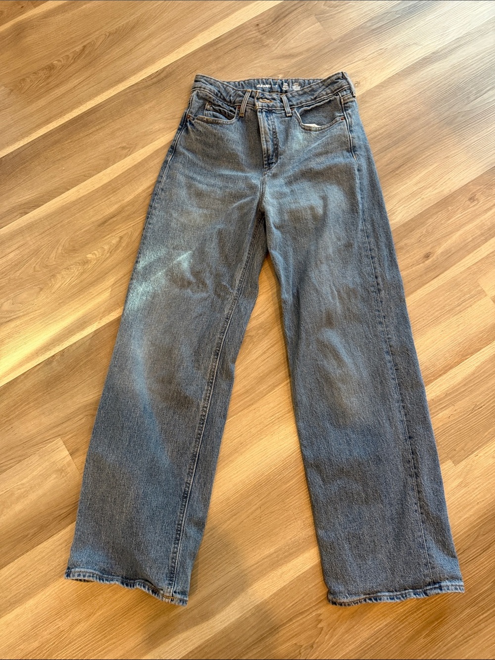 Women’s Blue Denim Jeans - Old Navy Sky-High Wide Leg